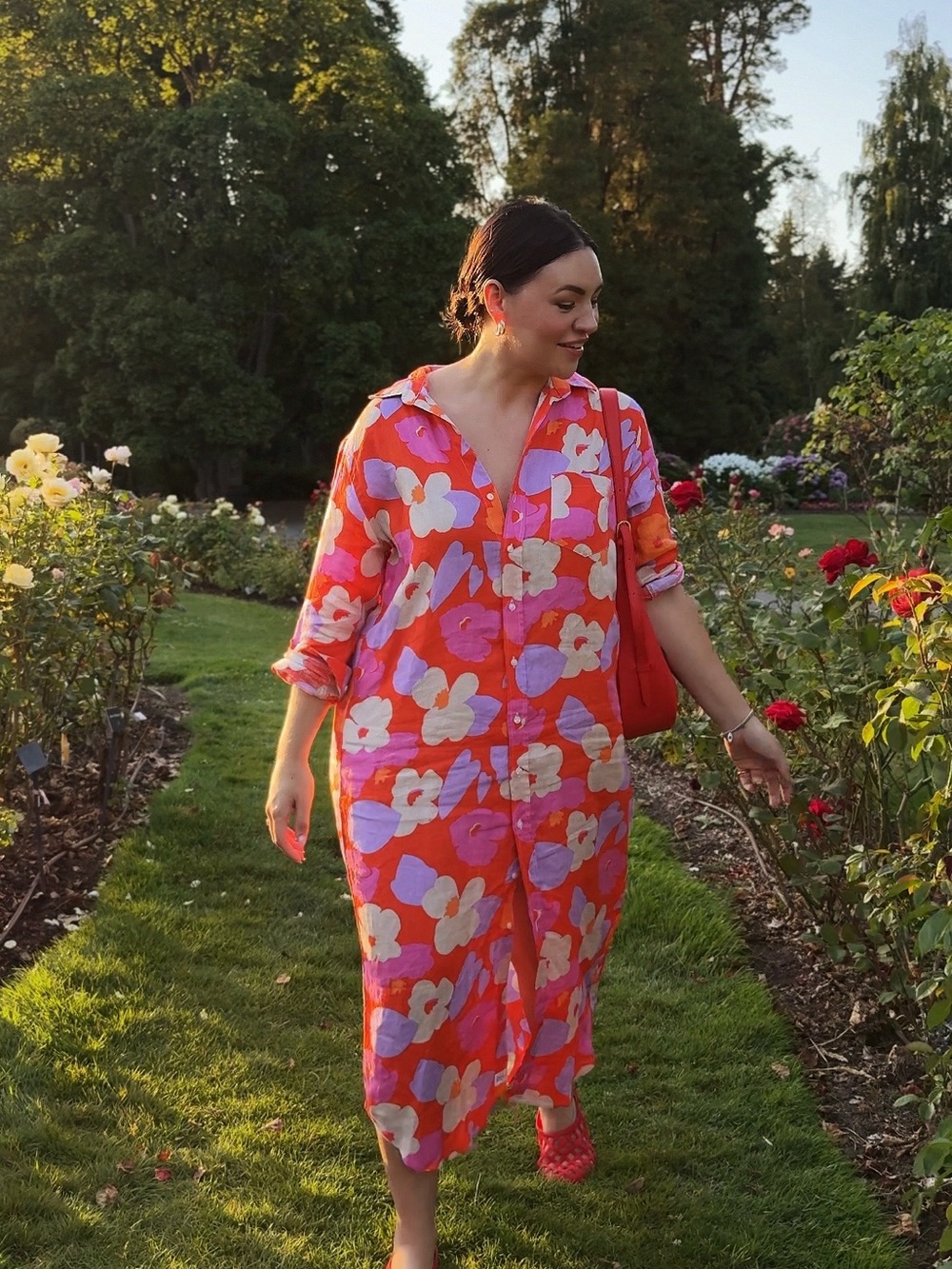 Frank and Eileen Rory Maxi Dress Floral Button-Front